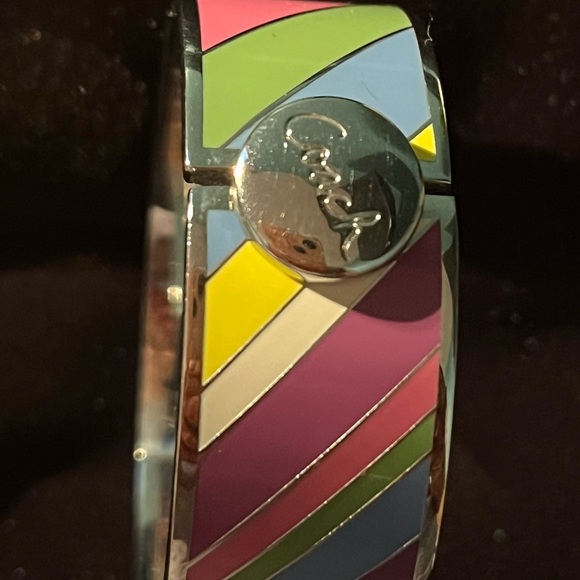 Coach Multicolor Strip Hinged Bracelet #94953 SV/MC- NWT - Picture 4 of 9